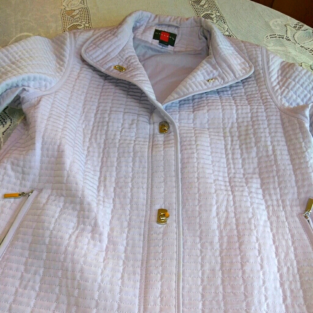GALLERY Lavender Clasp-front Quilted Jacket